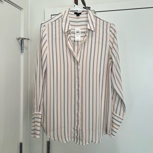 NWT Ann Taylor Stripe Blouse Shirt Size S